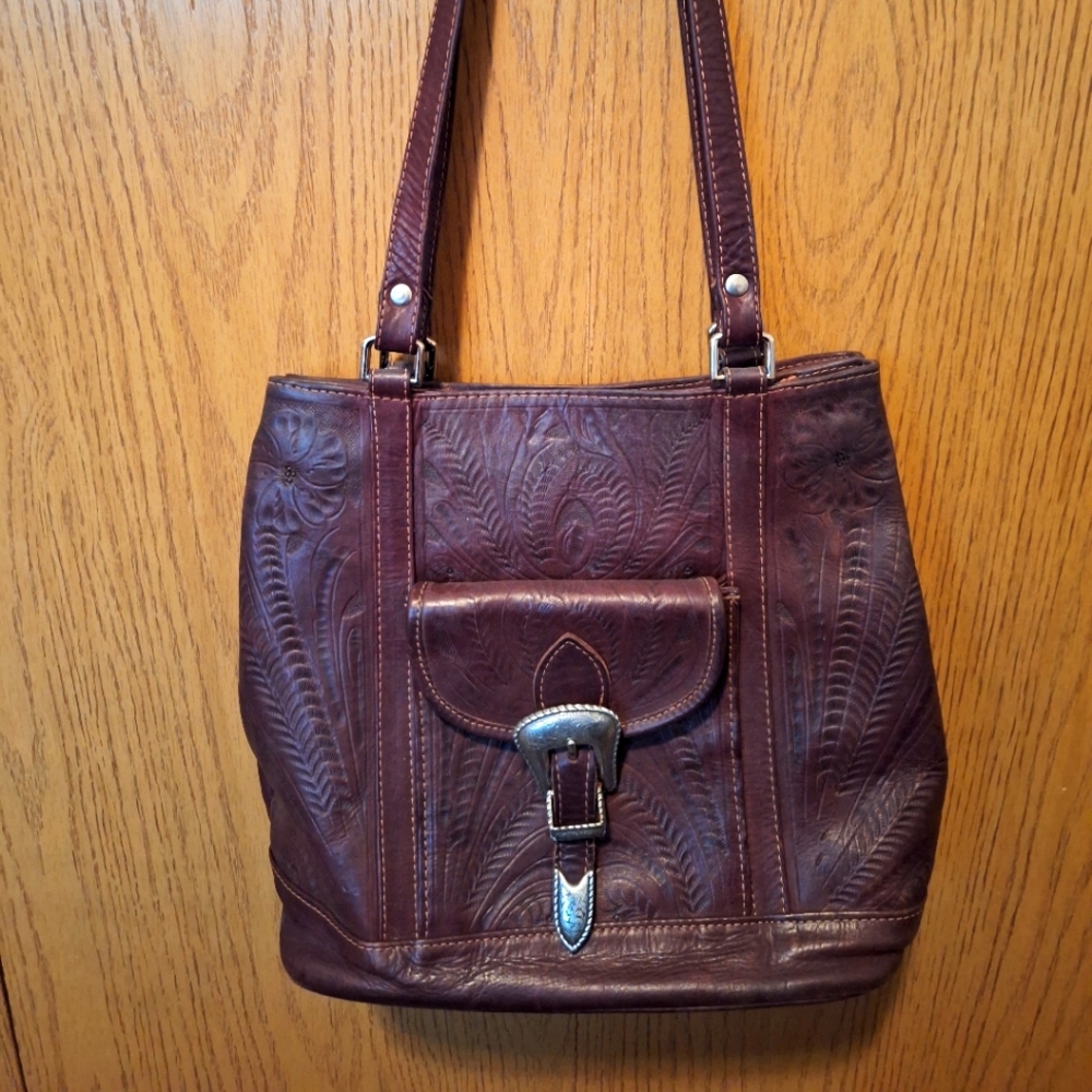 Western tooled leather Handbag